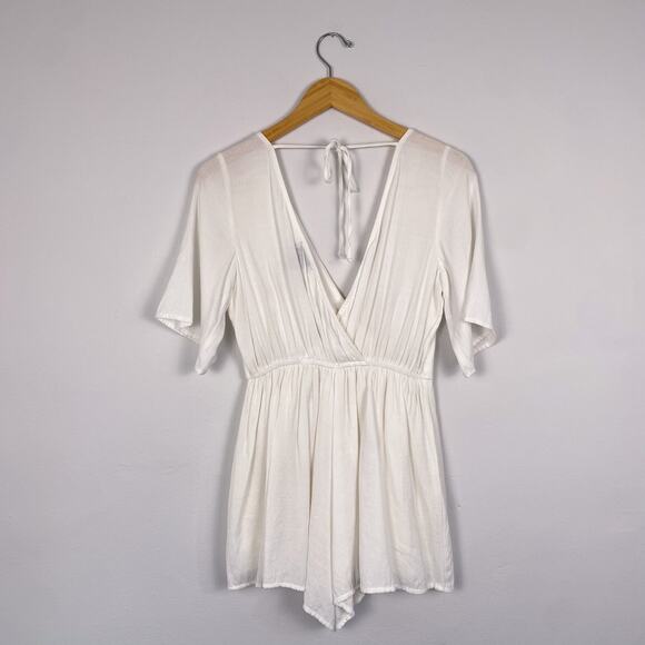 Trixxi Surplice Romper White Small - Picture 3 of 6